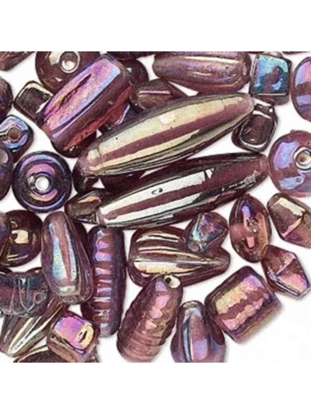 50g Bulk Handcrafted India Lampwork Glass Beads Mix Dark Purple Luster